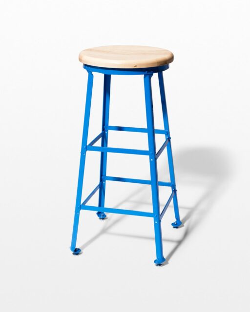 Front view of Ian Blue Steel Stool