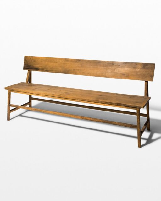 Front view of Region Distressed Oak Bench