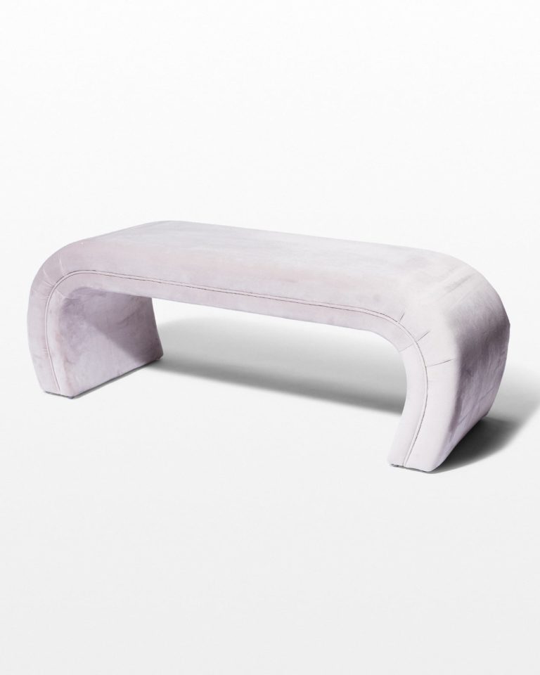 Front view of Zappa Velvet Waterfall Bench