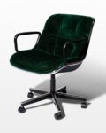 Front view thumbnail of Piero Green Velvet Rolling Chair