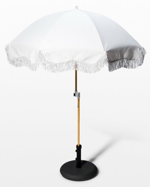 Front view of Lotus Ivory Beach Umbrella