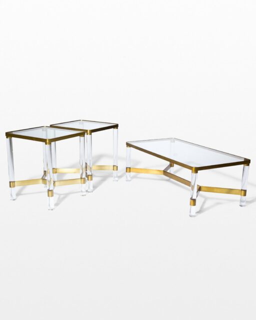 Front view of Topaz Acrylic and Glass Table Set