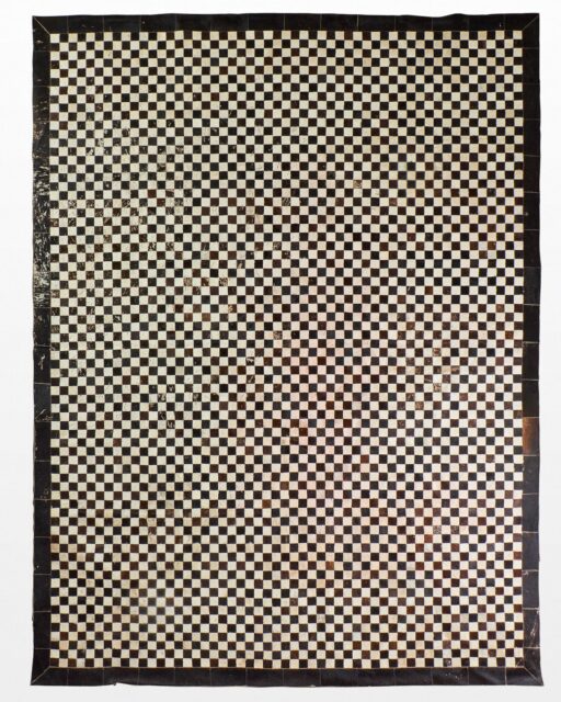 Front view of Tannery Checker Hide 9 x 12′ Foot Rug