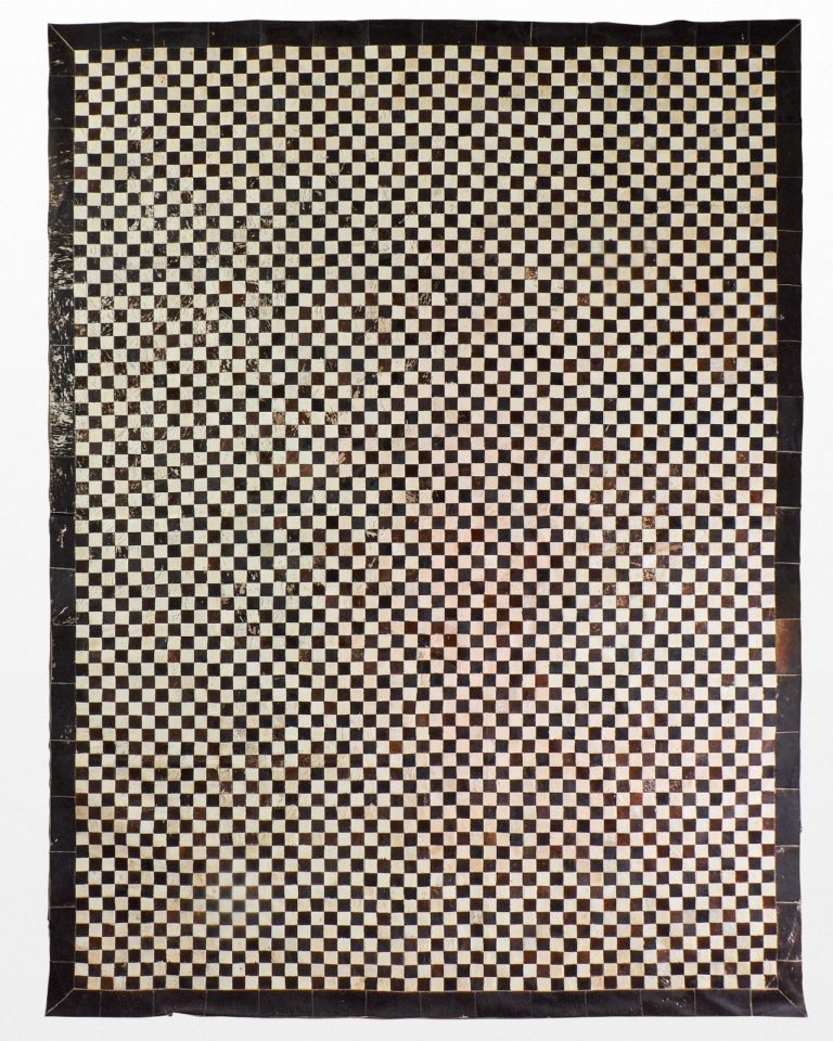 Front view of Tannery Checker Hide 9 x 12′ Foot Rug