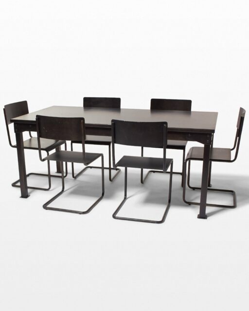 Front view of Pari Steel Table and Chair Set