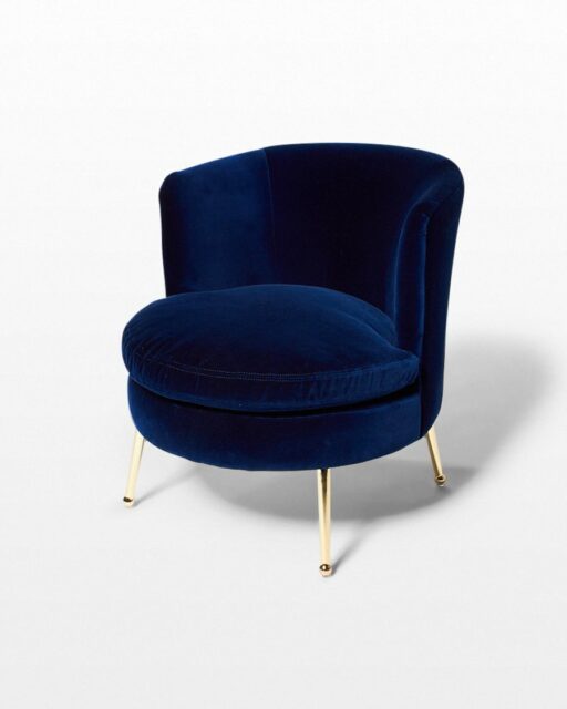 Front view of Mabel Blue Velvet Side Chair