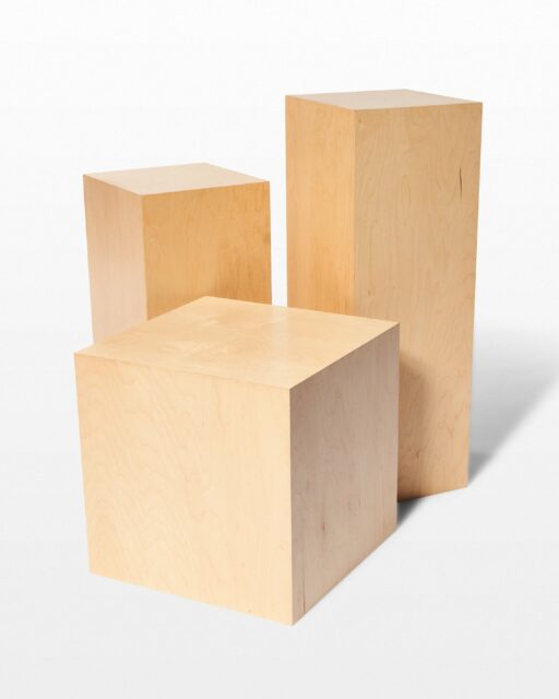 Front view of Andy Natural Wood Pedestal Set