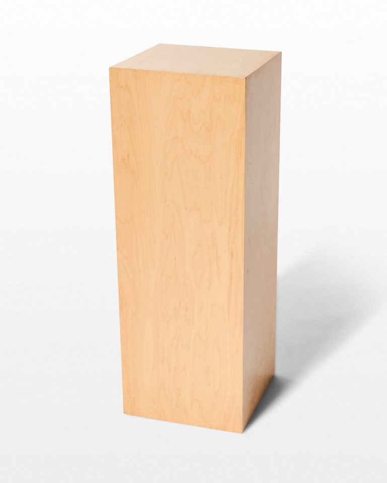 Front view of Andy Tall Natural Wood Pedestal