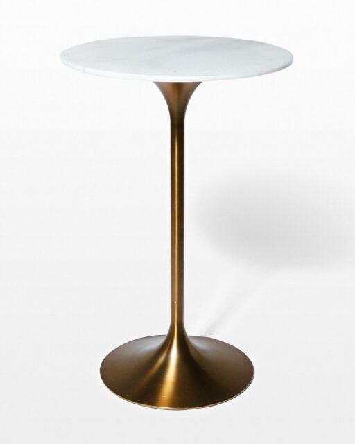 Front view of Jazz White Marble Tulip Bar Table
