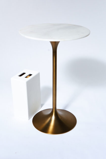 Alternate view 3 of Jazz White Marble Tulip Bar Table