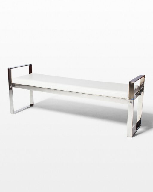 Front view of Martini Chrome And White Bench