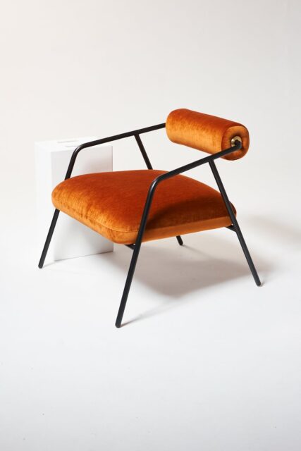 Alternate view 2 of Bowser Rust Velvet Lounge Chair