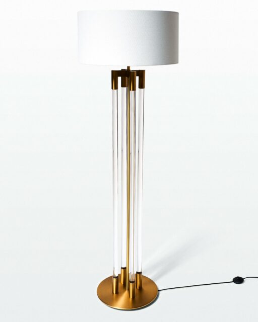 Front view of Albie Acrylic and Brass Floor Lamp