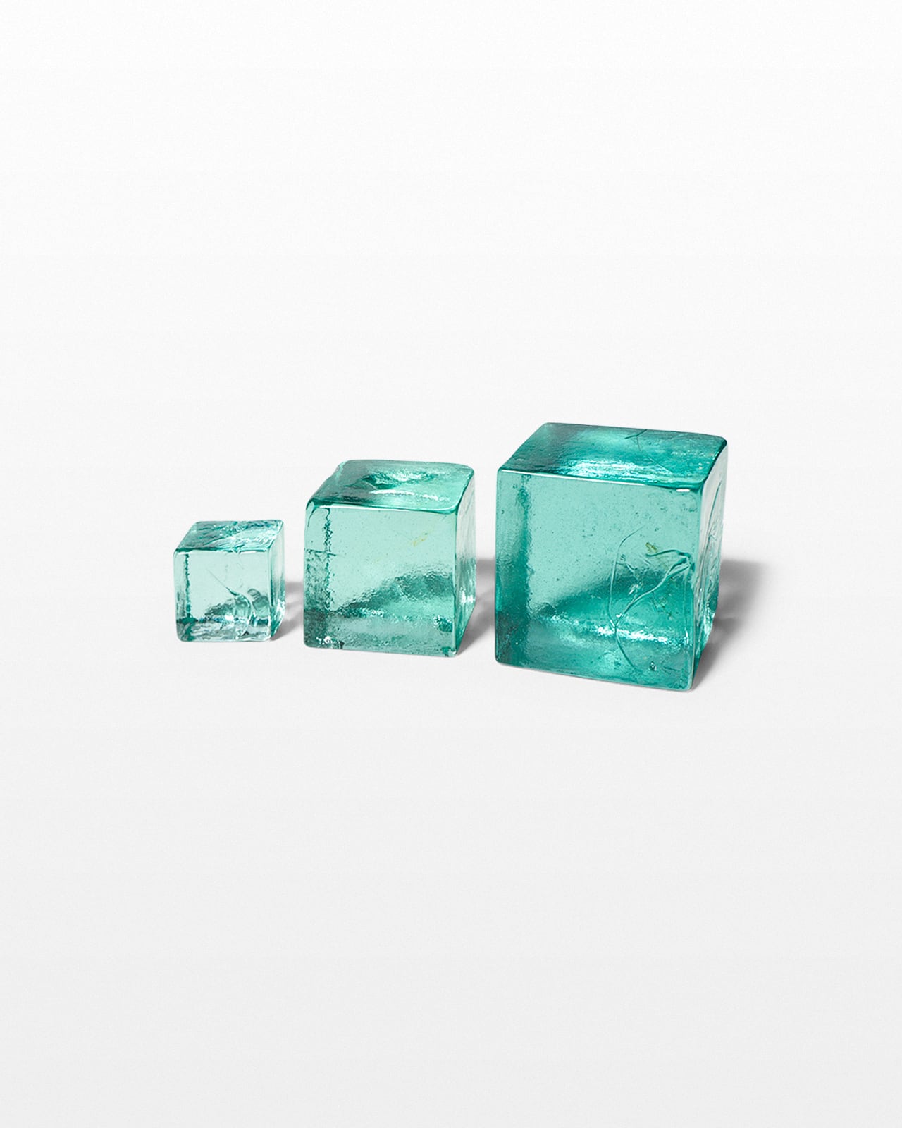 TA411 Decorative Recycled Glass Cube Trio Prop Rental - ACME Brooklyn