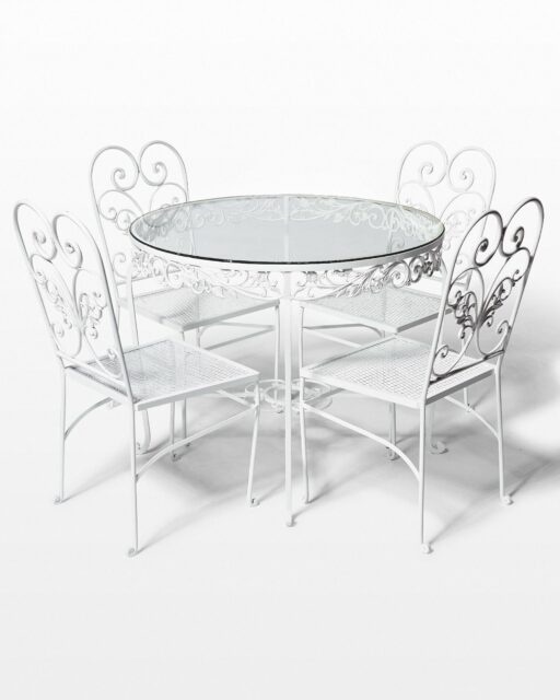 Front view of Carnation Garden Table and Chairs Set