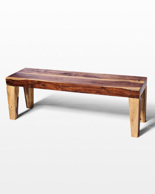 Front view of Brown Wood Flared Foot Bench