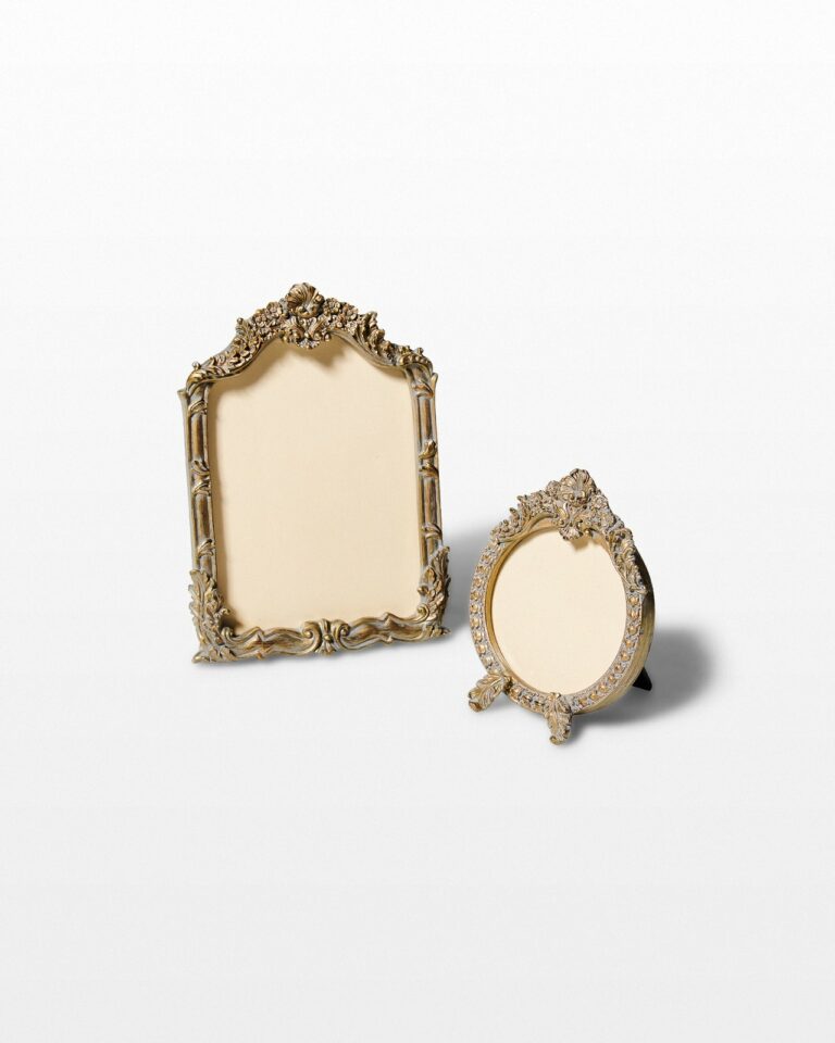Front view of Eliza Gold Picture Frame Pair