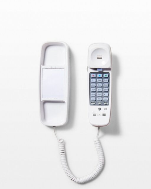 Front view of White Touchtone Trimline Phone
