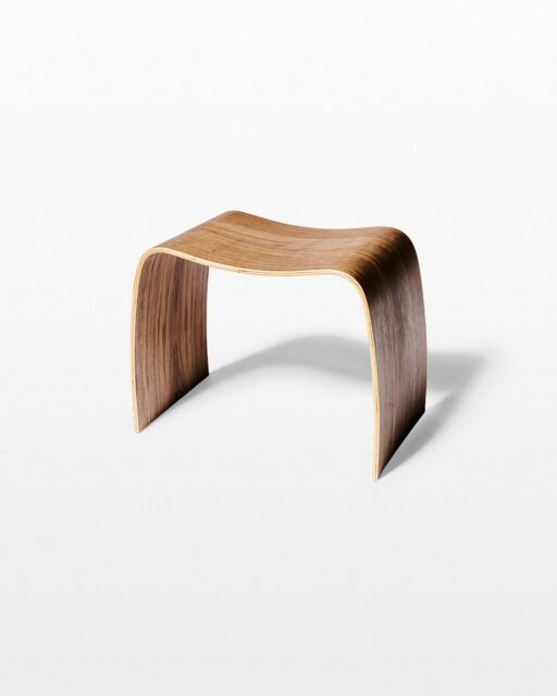 Front view of Bent Walnut Plywood Stool