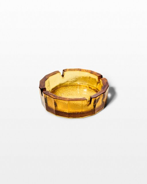 Front view of Amber Glass Ashtray