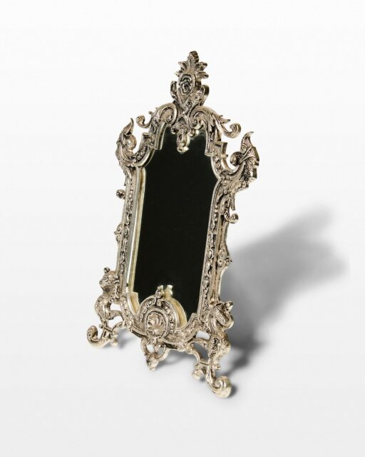 Front view of Dahlia Silver Table Mirror