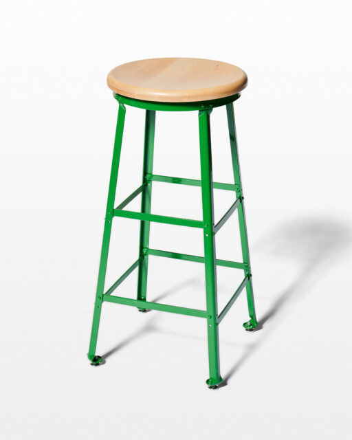 Front view of Lazlo Green Steel Stool