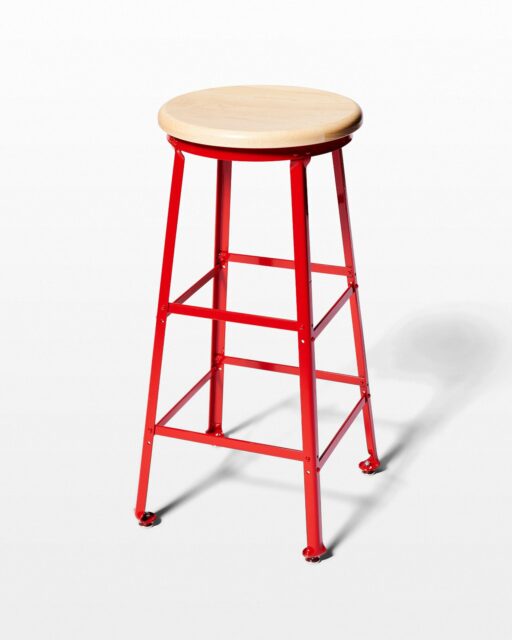Front view of Kazi Red Steel Stool