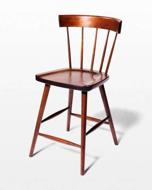 Front view of Owen Cherry Saddle Seat Counter Stool
