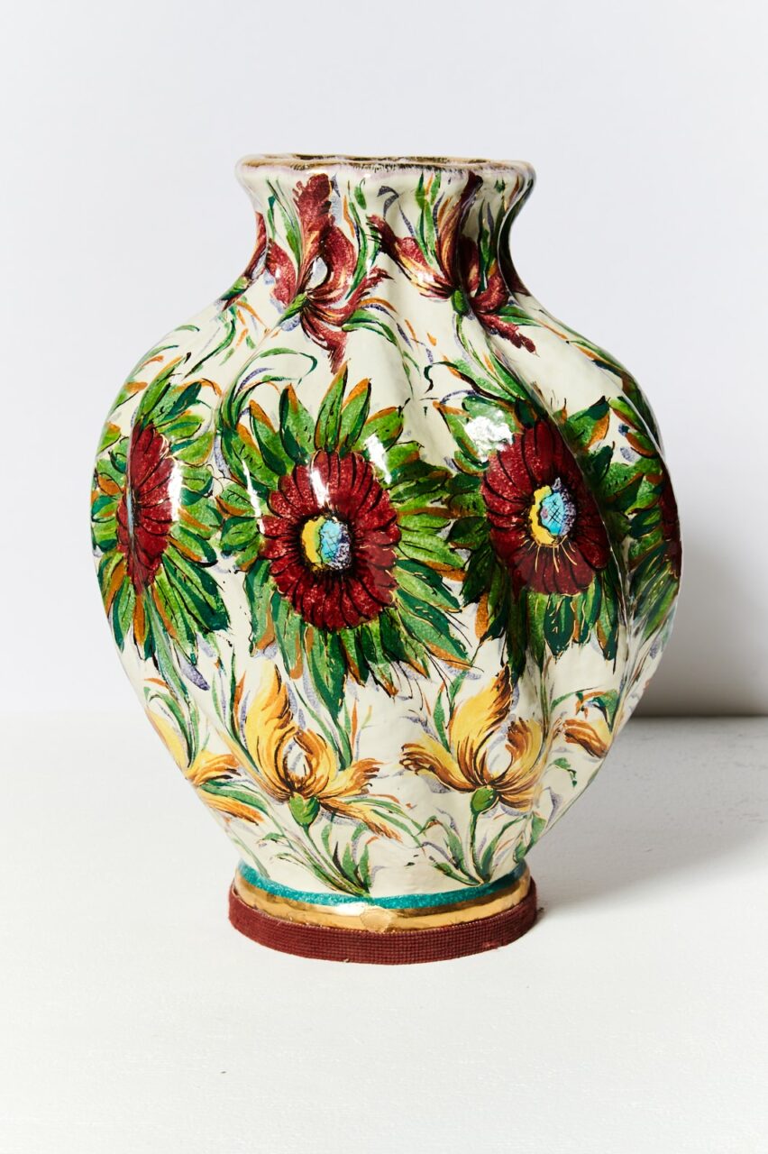 PL072 Marie Floral Painted Vase Prop Rental - ACME Brooklyn