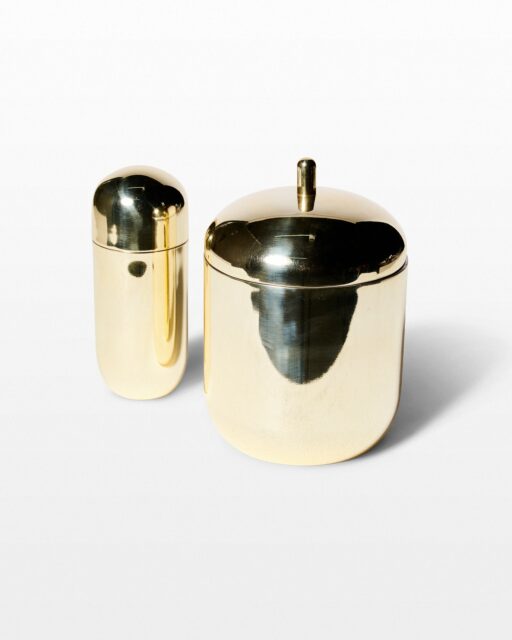 Front view of Orbit Gold Shaker and Ice Bucket Duo