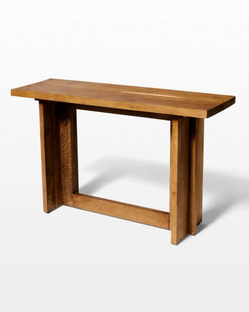 Front view of Rye Oak Console Table