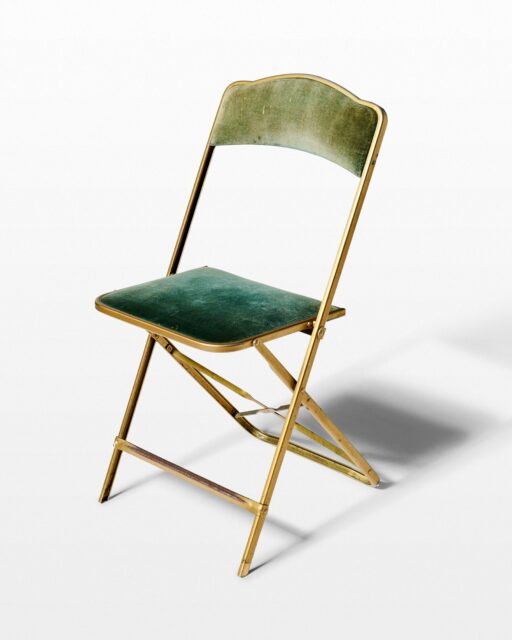 Front view of Olive Velvet Folding Chair