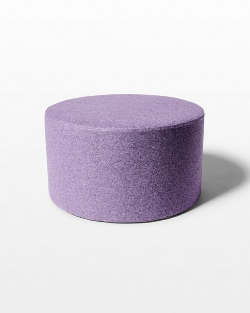 Front view of Nomad Lilac Felt Wool Ottoman