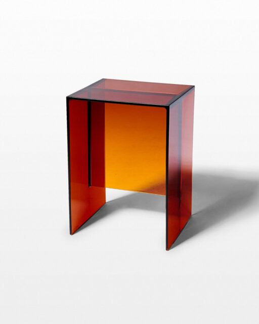 Front view of Riggs Amber Acrylic Stool End Table