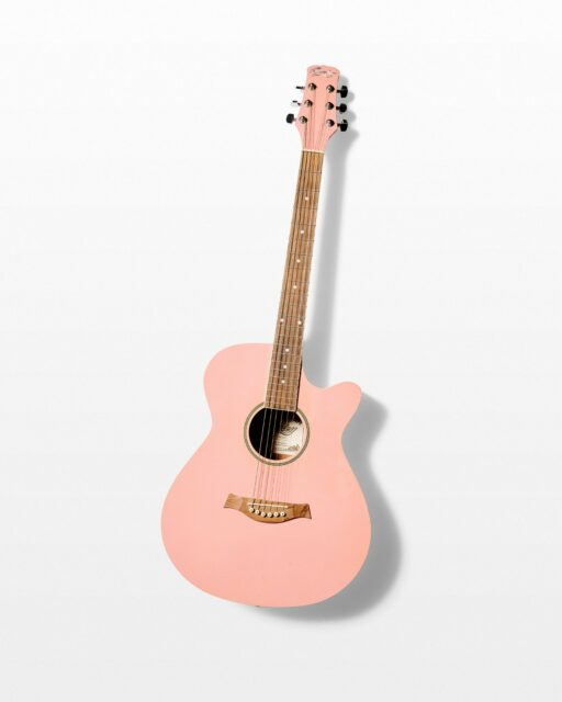 Front view of Swift Pink Acoustic Guitar