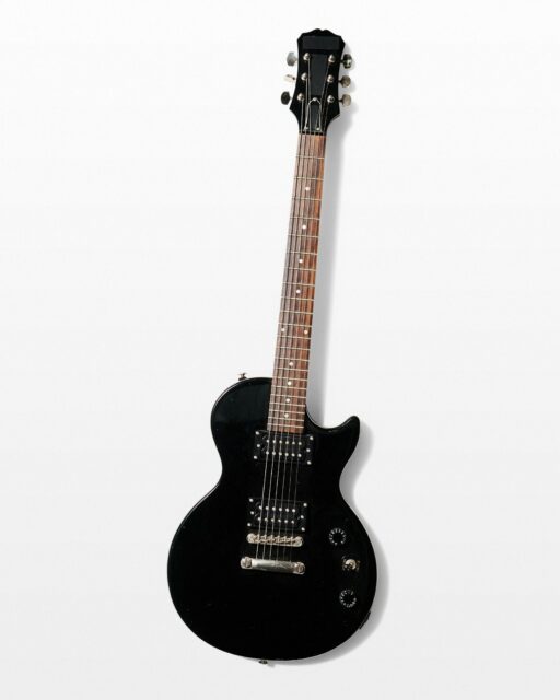 Front view of Ebony Electric Guitar