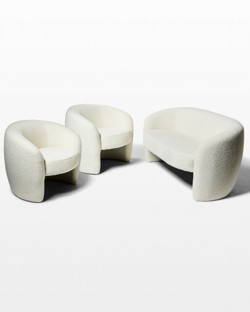 Front view of Amerie Boucle Loveseat and Armchair Set