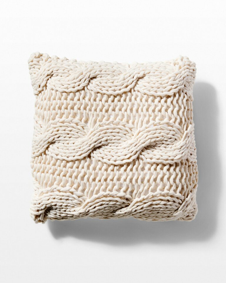 Front view of Vance Cable Knit Pillow