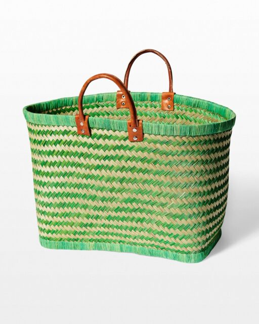Front view of Luna Woven Basket Bag