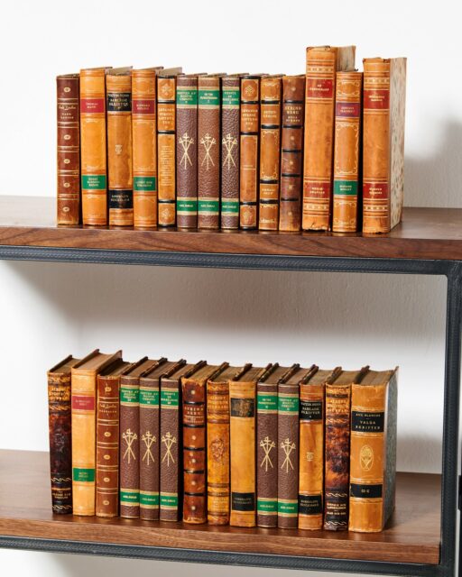 Front view of Robbins Leather Bound Book Collection