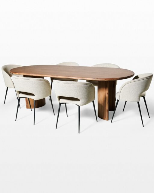 Front view of Arc and Cove Dining Set