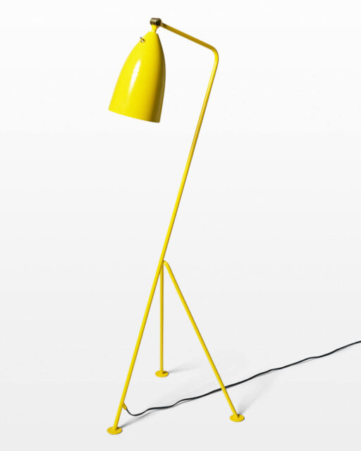 Front view of Forci Yellow Grasshopper Lamp
