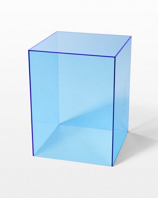 Front view of Zap Display Cube Pedestal