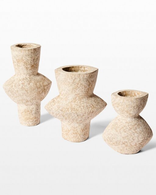 Front view of Playa Textured Ceramic Vase Trio