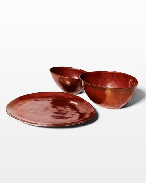 Front view of Quadro Ceramic Bowl and Dish Set