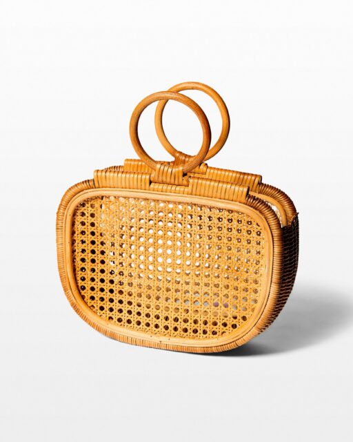 Front view of Cardilla Caned Basket Clutch