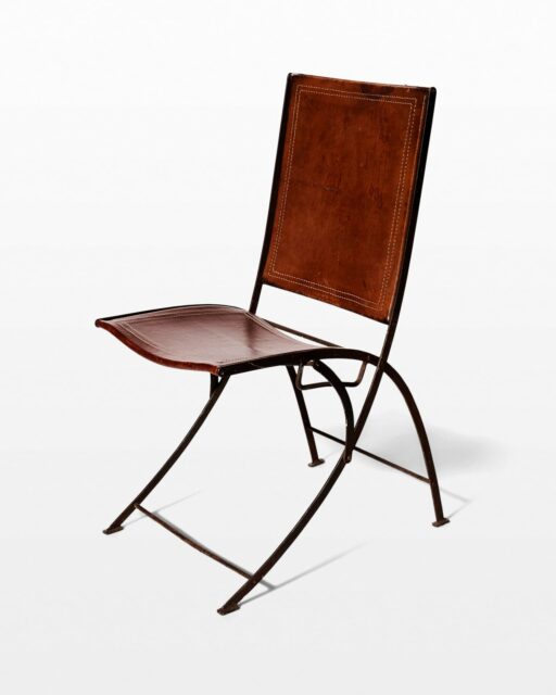 Front view of Vintage Leather Folding Chair