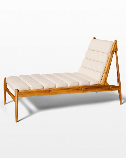 Front view of Hux Teak and Ivory Chaise Lounge