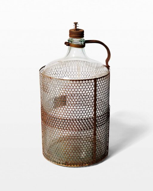 Front view of Cage Wrapped Glass Jug