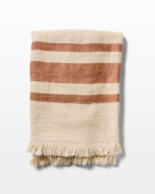 Front view of Ivory Stripe Throw Blanket